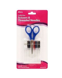 Allary Scissors And Threaded Needles