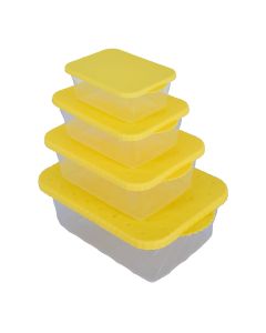 Plastic Food Container With Lid 4 Pieces