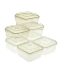 Plastic Food Container With Lid Set 6 Pieces