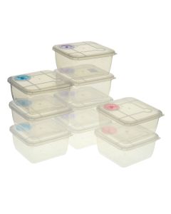 Plastic Food Container With Lid  Set 6 Pieces
