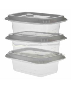 Plastic Container With Lid 3 Pieces