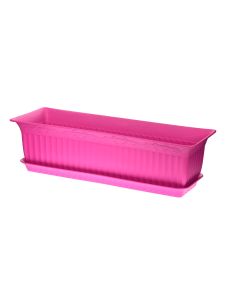 Plastic Flower With Tray Pink 60x19x16cm