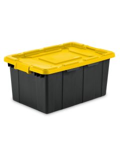 Sterilite Plastic Storage Bin With Yellow Lid 12 Gallon 14649Y06
