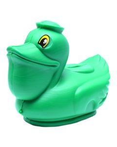 Green Leaf Plastic Piggy Bank Duck Shaped 21x3 cm