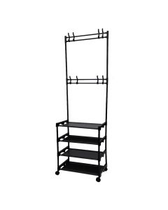Metal Shoe Rack with 2 Layers Black