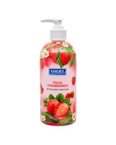 Lucky Super Soft Fresh Strawberries Revitalizing Handzeep 384 ml 11221-12