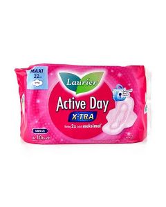 Laurier Active Day X-Tra Sanitary Pads with Wings 10 Pieces