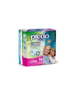 Predo Adult Disposable Diapers Size L 10 Pieces
