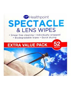 Healthpoint Spectacle and Lens Wipes 52 Pieces
