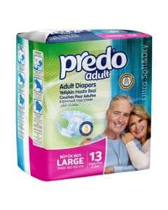 Predo Adult Disposable Diapers Size L 13 Pieces