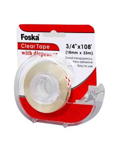 Foska Tape with Dispenser Transparent 3291x1.8 cm