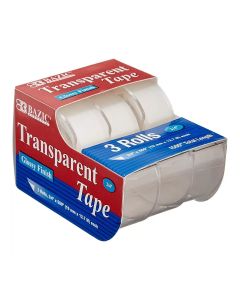 Bazic Transparent Tape With Holder 3 Rolls