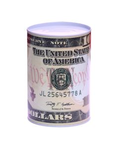 Piggy Bank with 10 Dollar Banknotes Print 10x14.5 cm