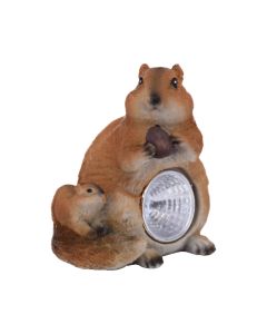 Decorative Squirrel Figurine with Solar Powered Light 10 cm