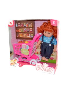 Doll with Shopping Cart