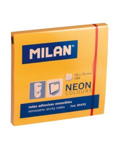 Milan Sticky Notes 100 Sheets Orange 7.6x7.6 cm 85435