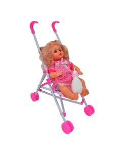 Baby Stroller with Doll Playset 3 Pieces