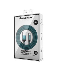 Chargeworx USB-C to USB Cable Turquoise CHA-CX4861TQ