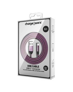 Chargeworx USB-C naar USB Kabel Paars CHA-CX4861VT