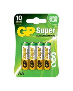 GP AA Super Alkaline Battery 1.5 volt 4 Pieces GP15A-2UE4