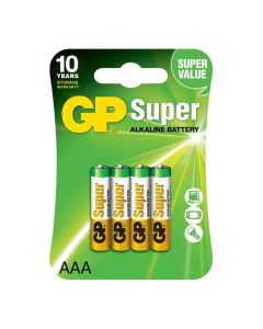 GP AAA Super Alkaline Battery 1.5 volt 4 Pieces GP24A-2UE4