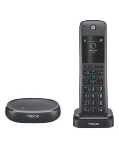 Motorola Cordless Smart Telephone with Built-in Alexa Black AXH01