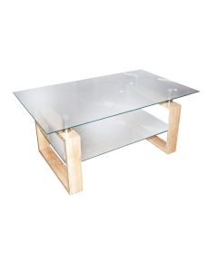 Coffee Table with 2 Glass Table Tops 100x60x45 cm 852-CT334S