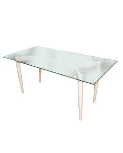Coffee Table with Glass Tabletop 100x50x45 cm 852-AB093-17