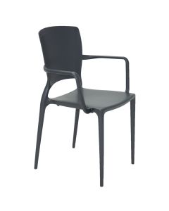 Tramontina Sofia Plastic Chair with Armrest Dark Grey 92039/007