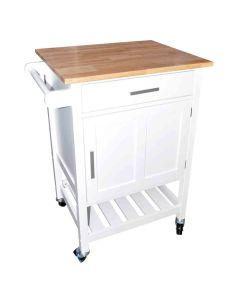 Kitchen Storage Cart White 65x49.5x87.6 cm P2009-0013
