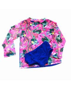 Girls Swimsuit with Print 2 Piece Size 2-8